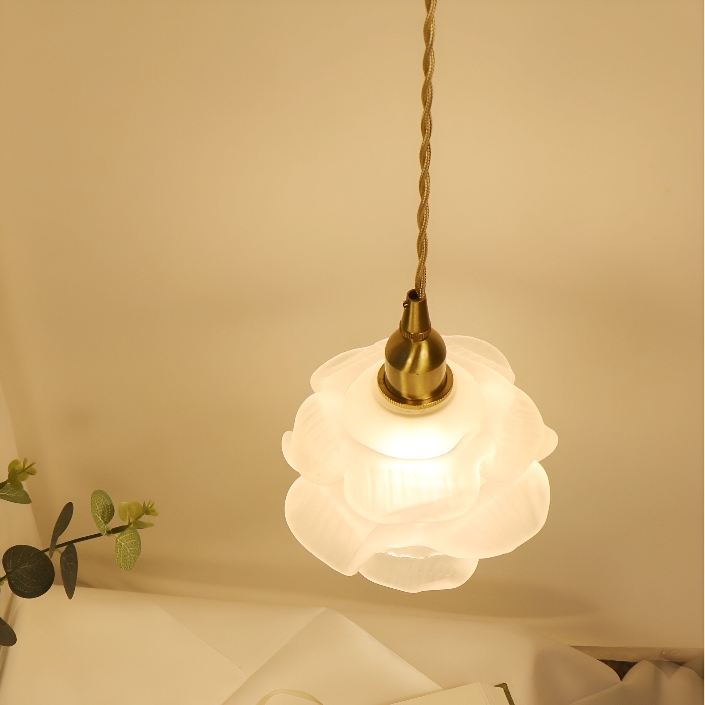 Vintage rozen glazen hanglamp HL1237