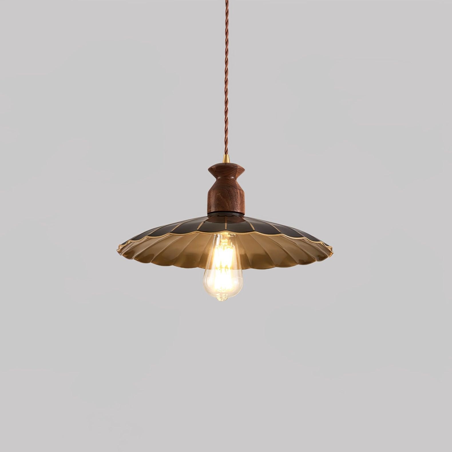 Ronde messing metalen badge gouden hanglamp HL389