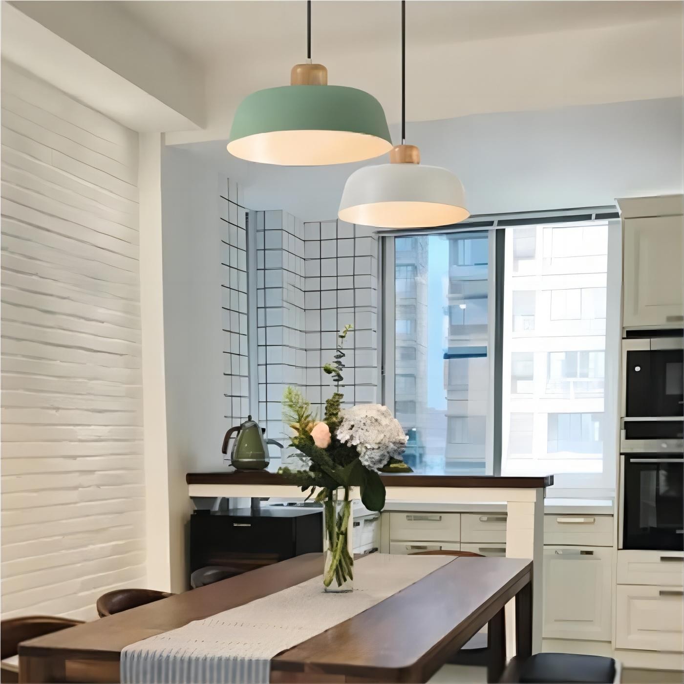 Scandinavische Houten Kom Vorm Keuken Hanglamp HL101