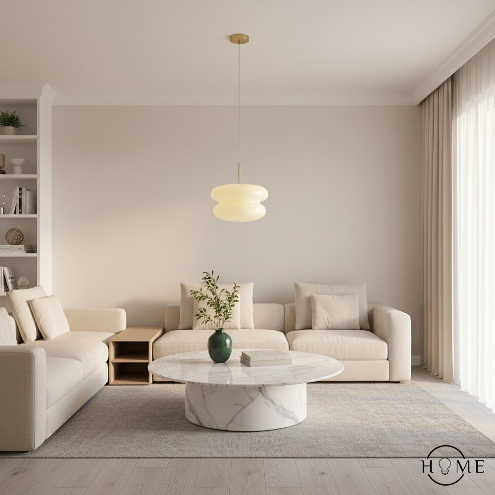 Orra Opaalglazen Hanglamp - Elegante Hanglamp met Dubbele Laag voor de Woonkamer HL1781