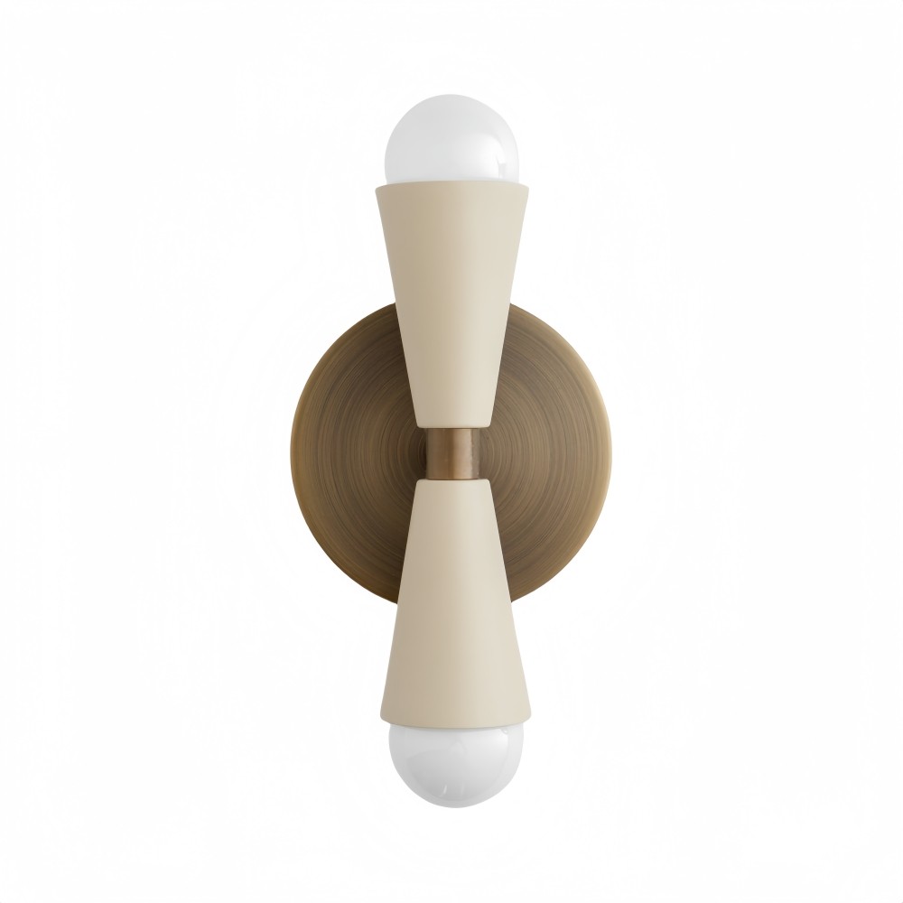 Rustieke messing wandlamp - kegelvormige striklamp voor boerderij HL1093