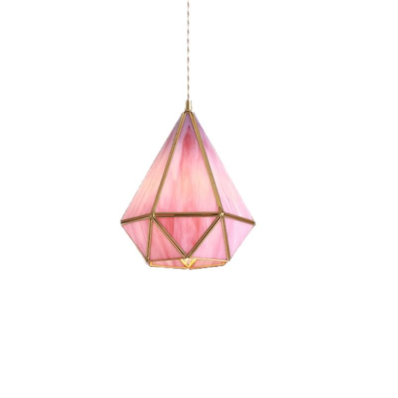 Romantische Retro Messing Glazen Hanglamp HL66
