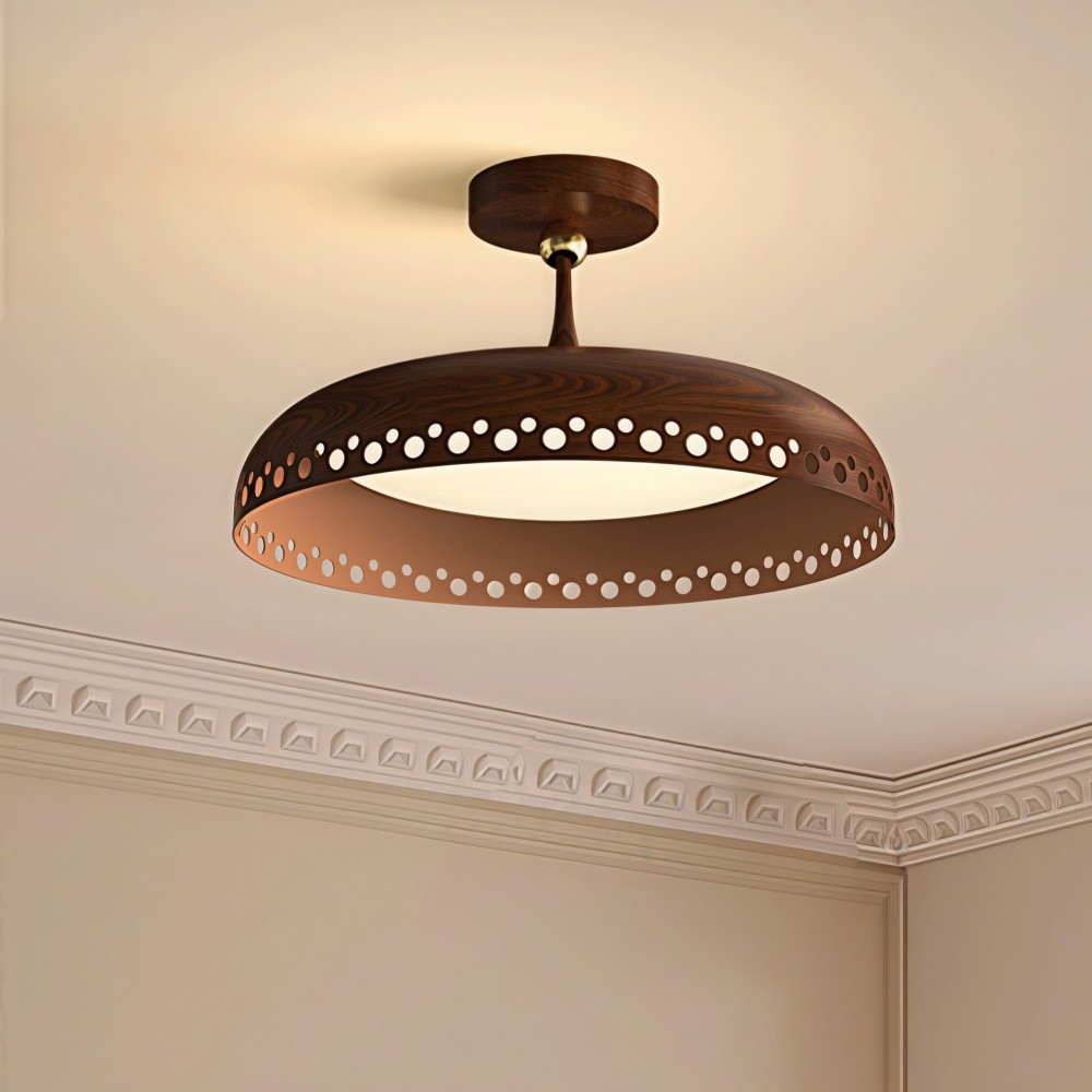 Lustrona Vintage Messing Plafondlamp - Gepolijste Metalen Plafondlamp voor Woonkamer HL1868