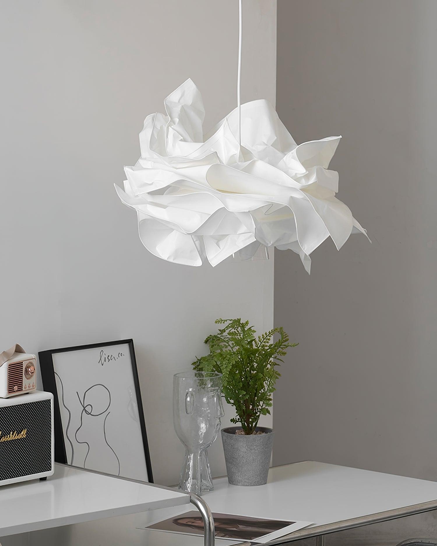 Moderne crèmekleurige papieren hanglamp HL636