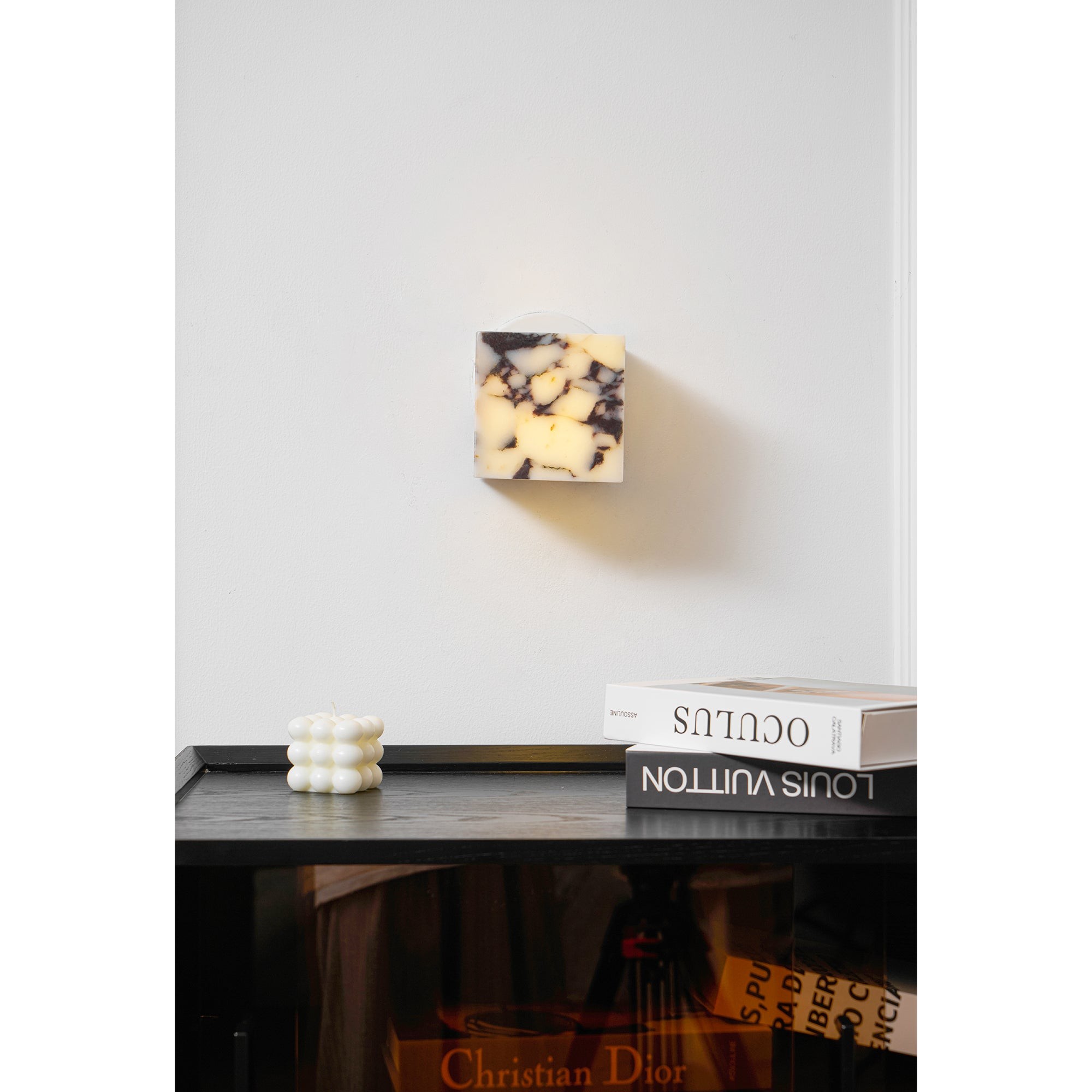 Vierkante marmeren wandlamp HL3178