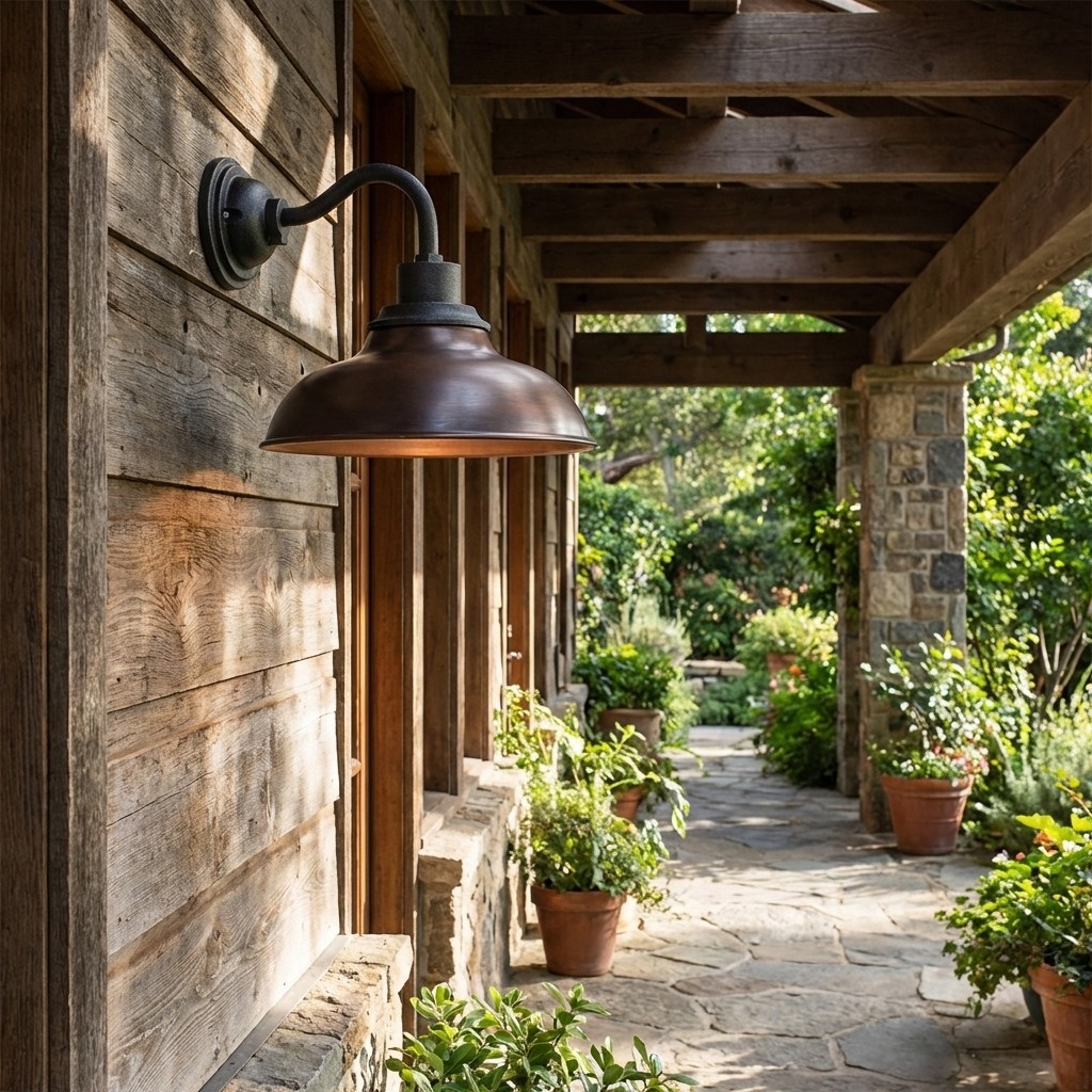 Velara Industriële Koepelwandlamp – Vintage Metalen Zwanenhalslamp voor Veranda of Terras HL2536