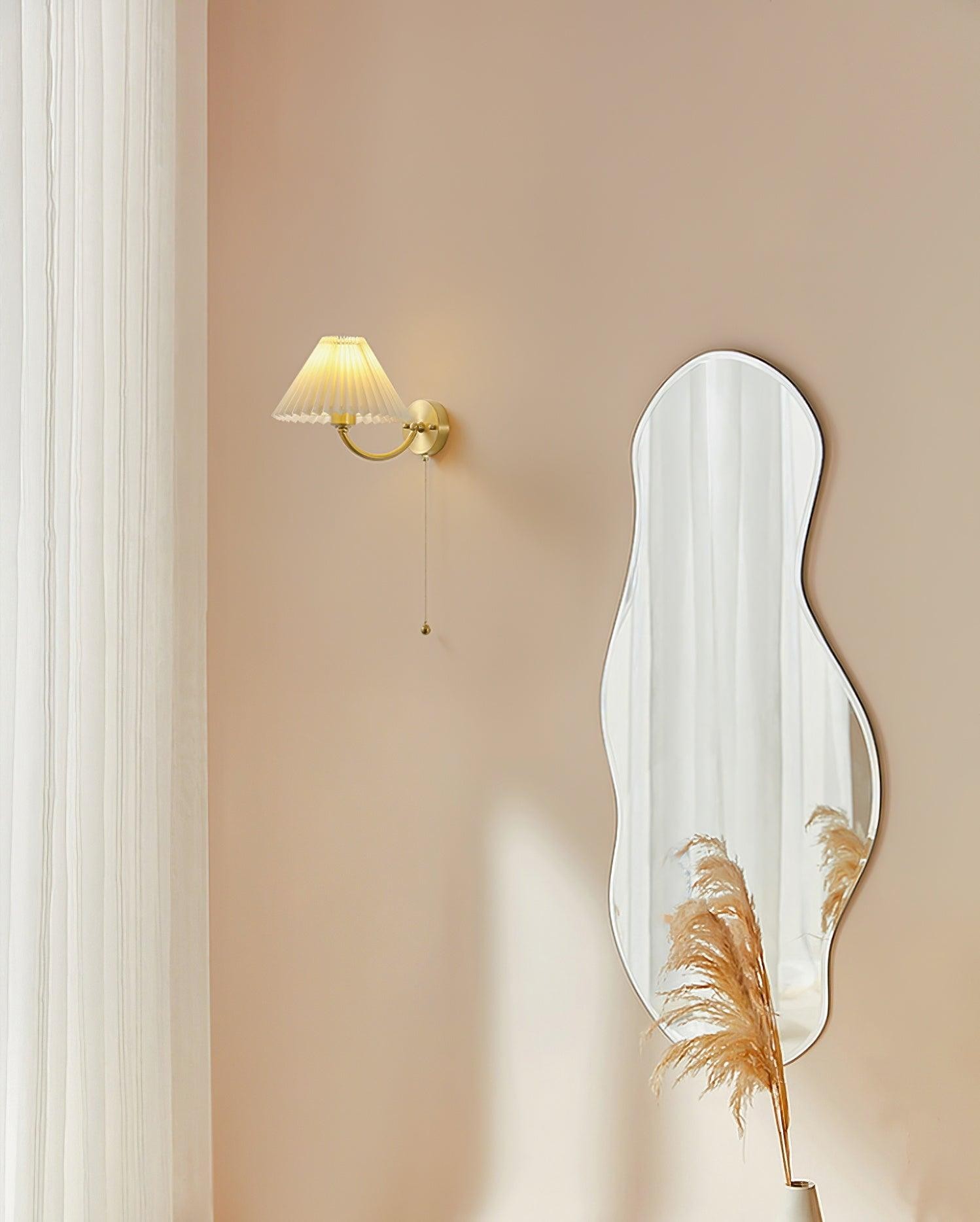 Moderne minimalistische luxe stoffen messing wandlamp voor woonkamer HL808