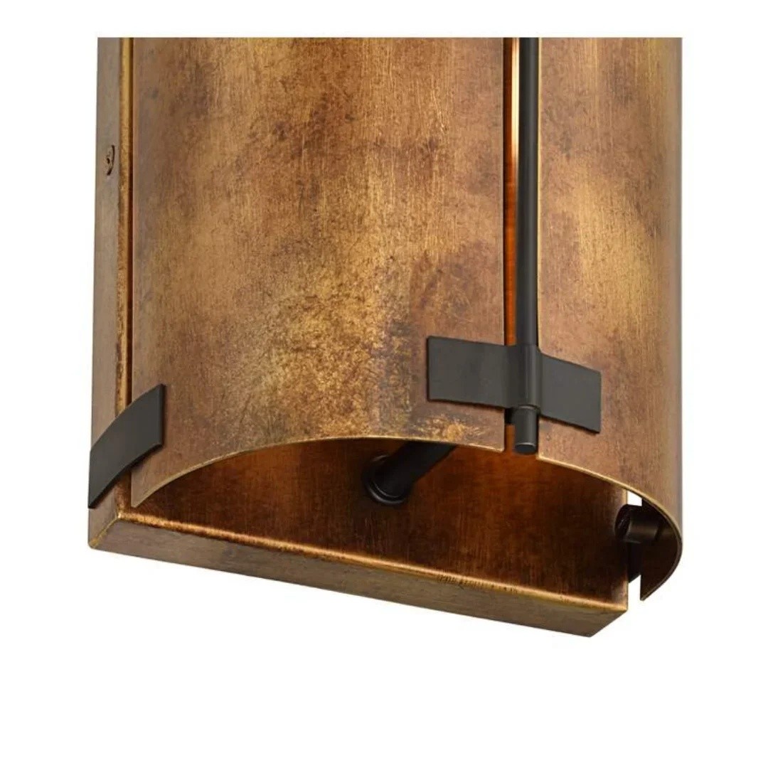 Rustivon rustieke wandlamp - gebogen metalen kap in vintage stijl voor de slaapkamer HL2430