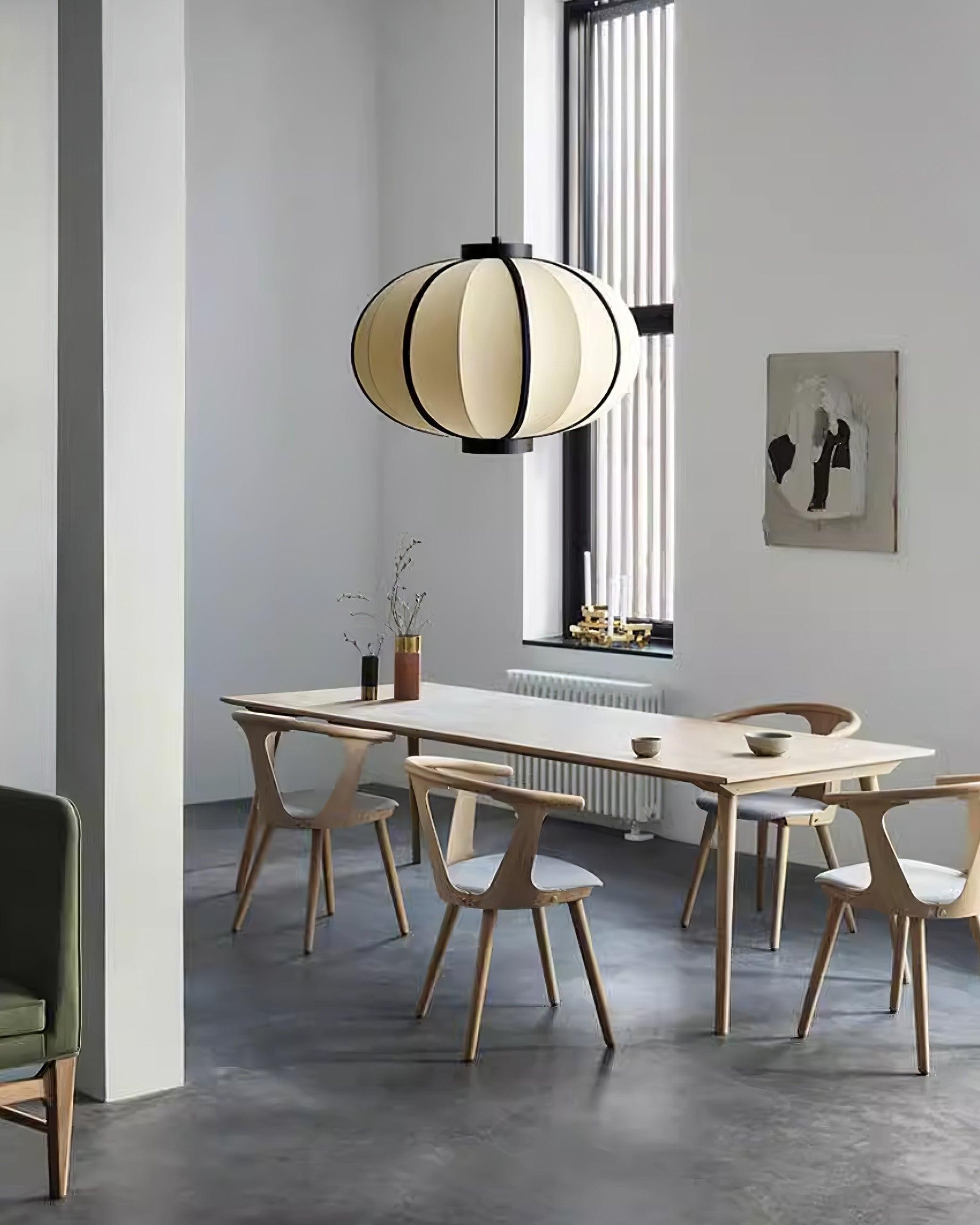 Minimalistische zwart-witte lantaarn hanglamp HL816