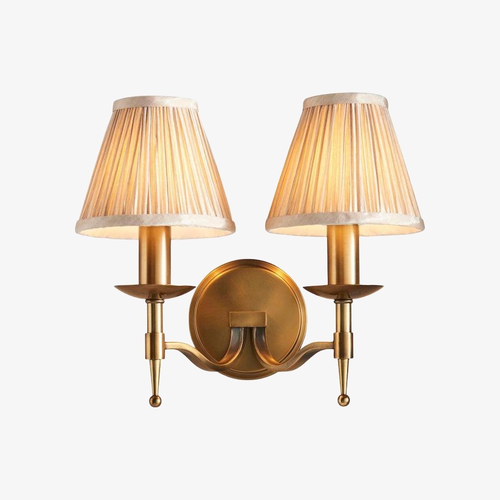 Tela Traditionele Messing Wandlamp - Klassieke Wandlamp met Gebogen Arm voor Woonkamer en Hal HL2032