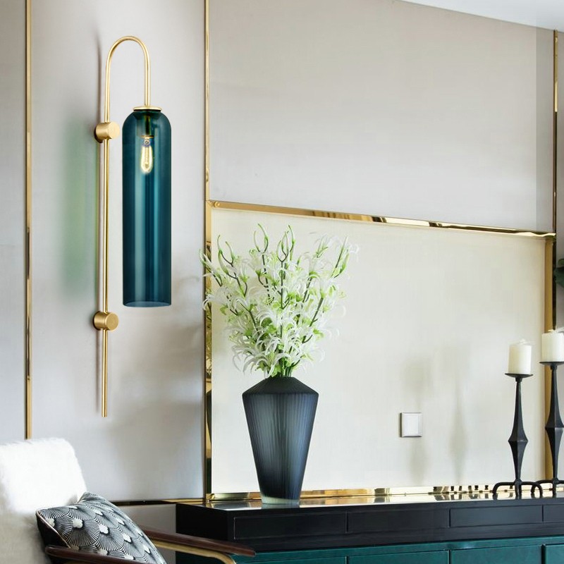 Glazen Float Glide Cilindrische Wandlamp voor Slaapkamer