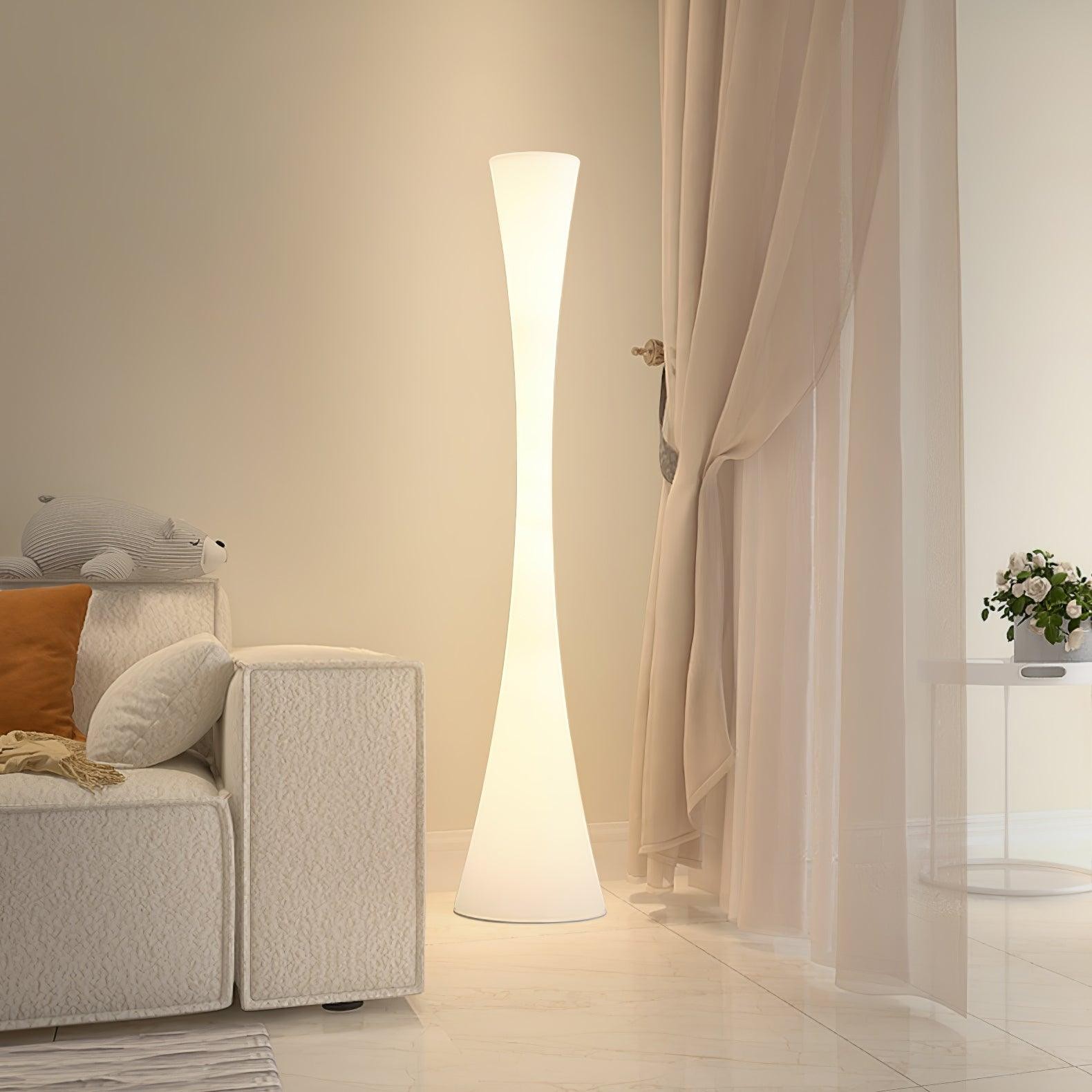 Romantische eenvoudige witte kolomvloerlamp HL997