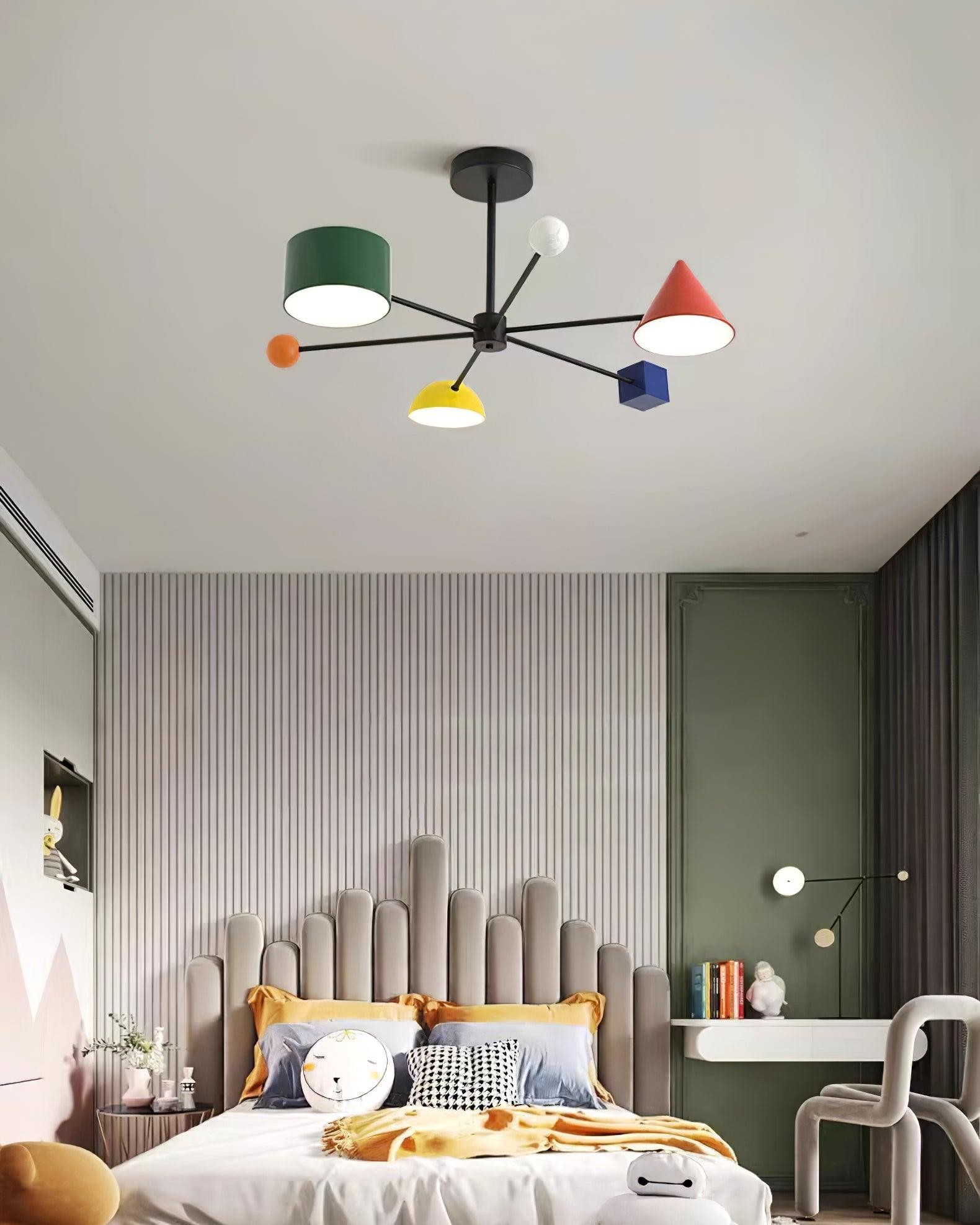 Geometrische kleurrijke plafondlamp HL525