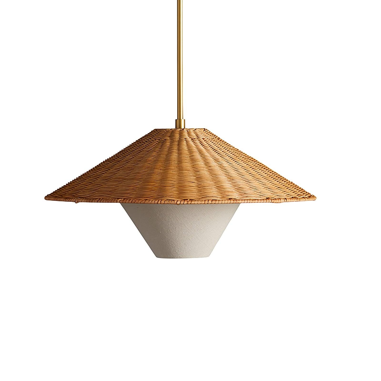Hanglamp in de vorm van een rotan hoed, geschikt voor de woonkamer HL796