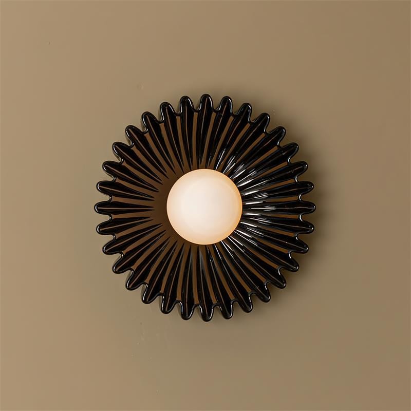 Kunststof lampenkap keramische bloem wandlamp HL375