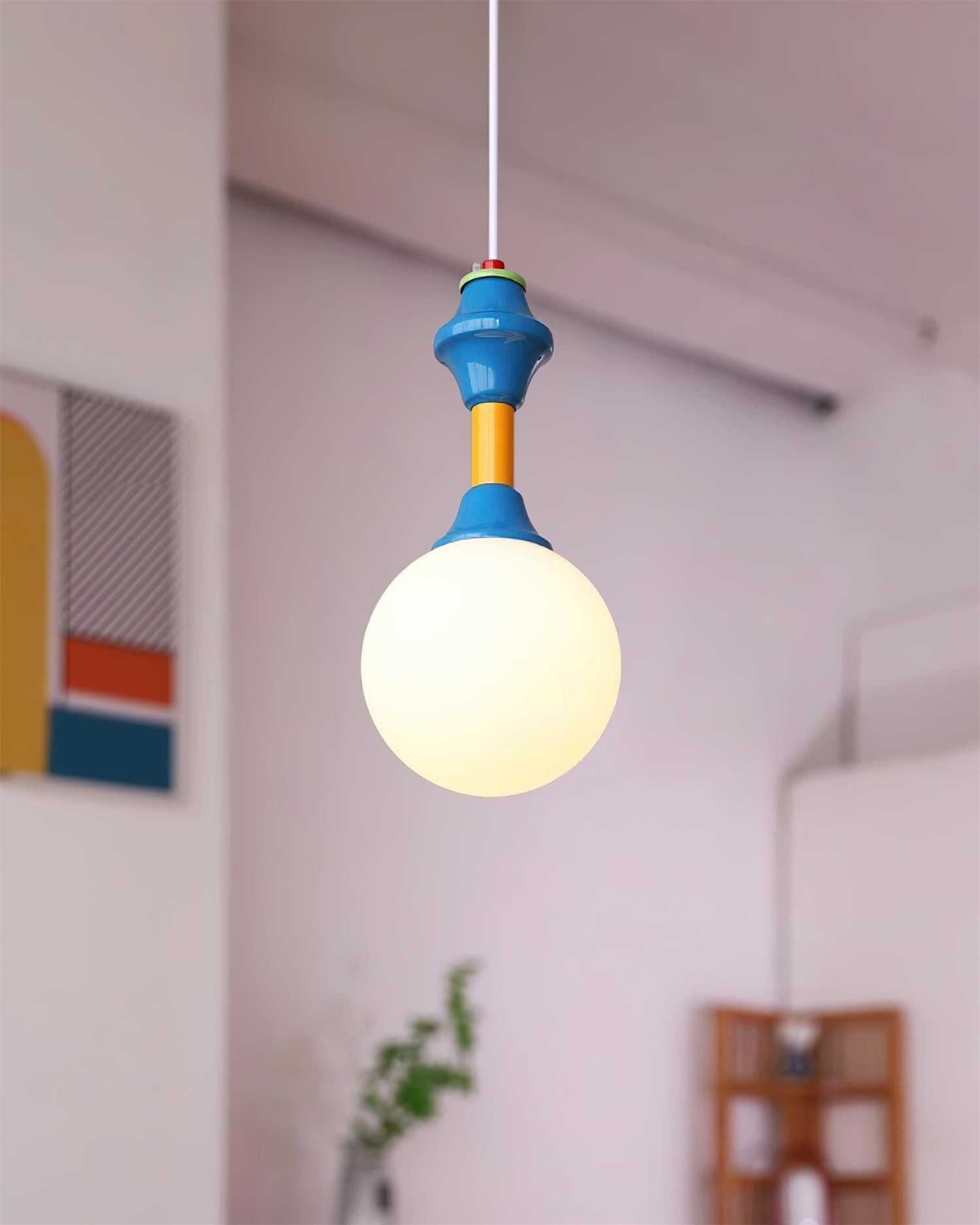 Franse blauw-witte sfeer hanglamp HL907