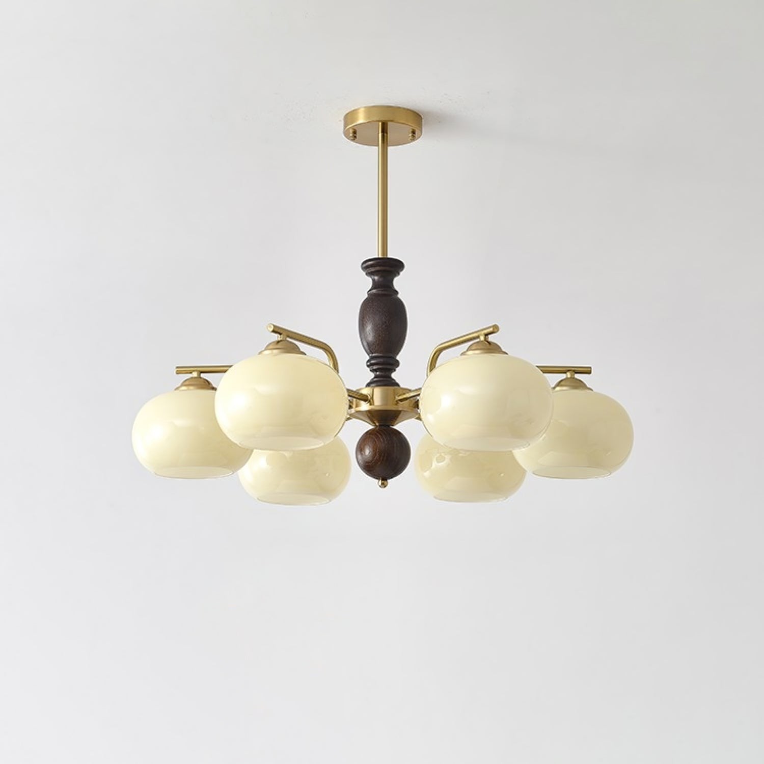 Middeleeuwse stijl Walnoot Beige Bol Kroonluchter HL835