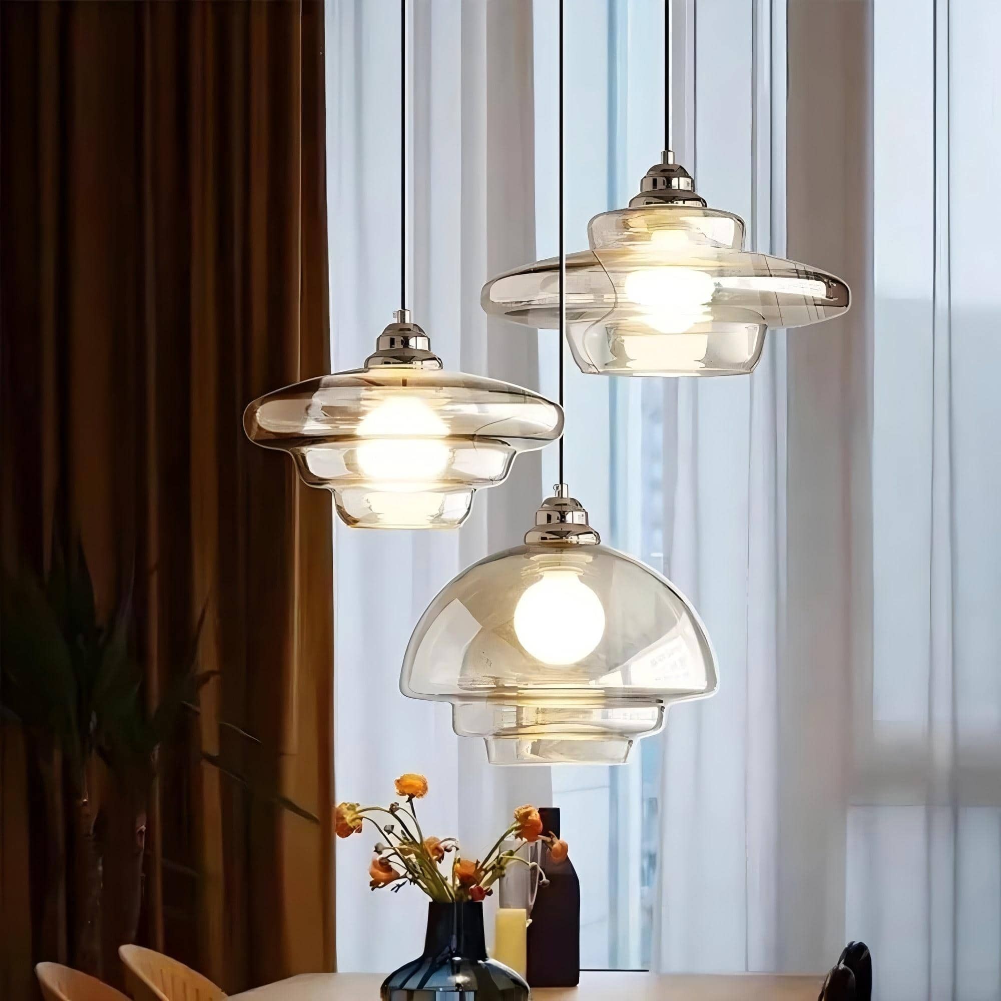 Art Deco Glazen Hanglamp - Elegante Sculpturale Hanglamp Voor Eetkamer en Keuken HL190