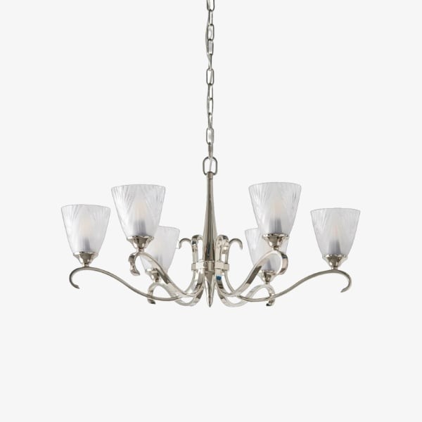 Lunetal kroonluchter met meerdere lampen, kristallen accenten en messing afwerking - moderne luxe voor eetkamer en woonkamer