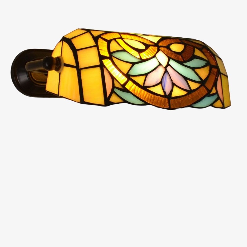 TF Tivanny Wandlamp met bloemenmotief en glas-in-lood - Tiffany-geïnspireerde wandlamp voor slaapkamer of hal HL3546