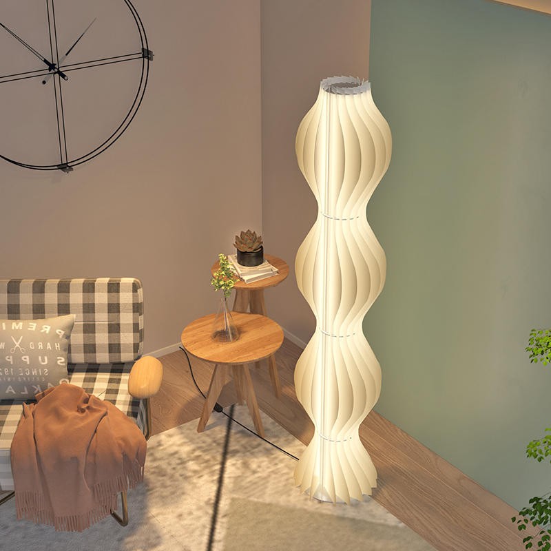 Vapor Vloerlamp Wit Gegolfd