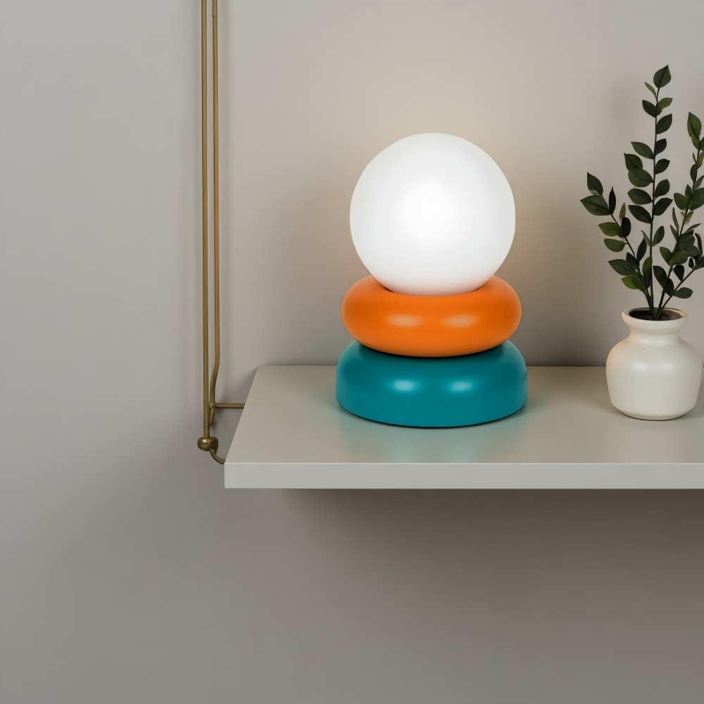Macaron Opal Glass Tafellamp - Donut Artisan Lamp voor op het nachtkastje HL1066