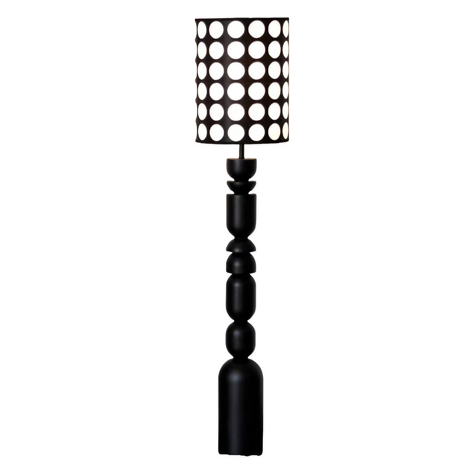 Vintage houten tafellamp - Staande lamp met stippenpatroon voor de slaapkamer HL1845