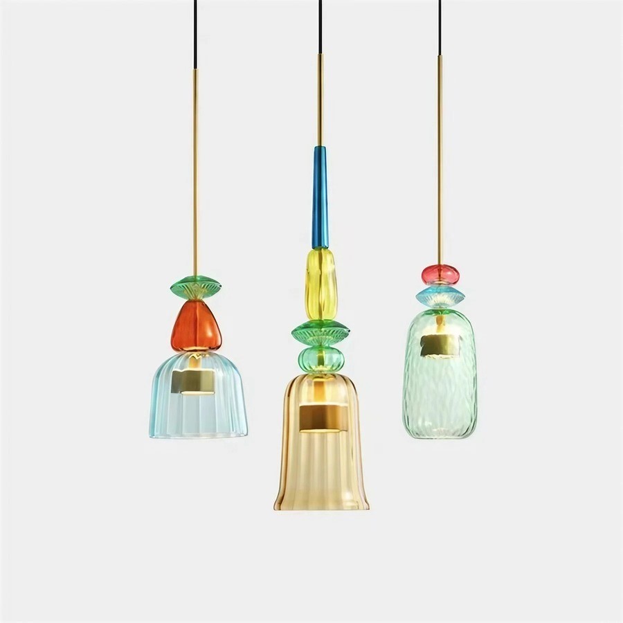 Scandinavische Macaron glas-in-lood design hanglamp HL213
