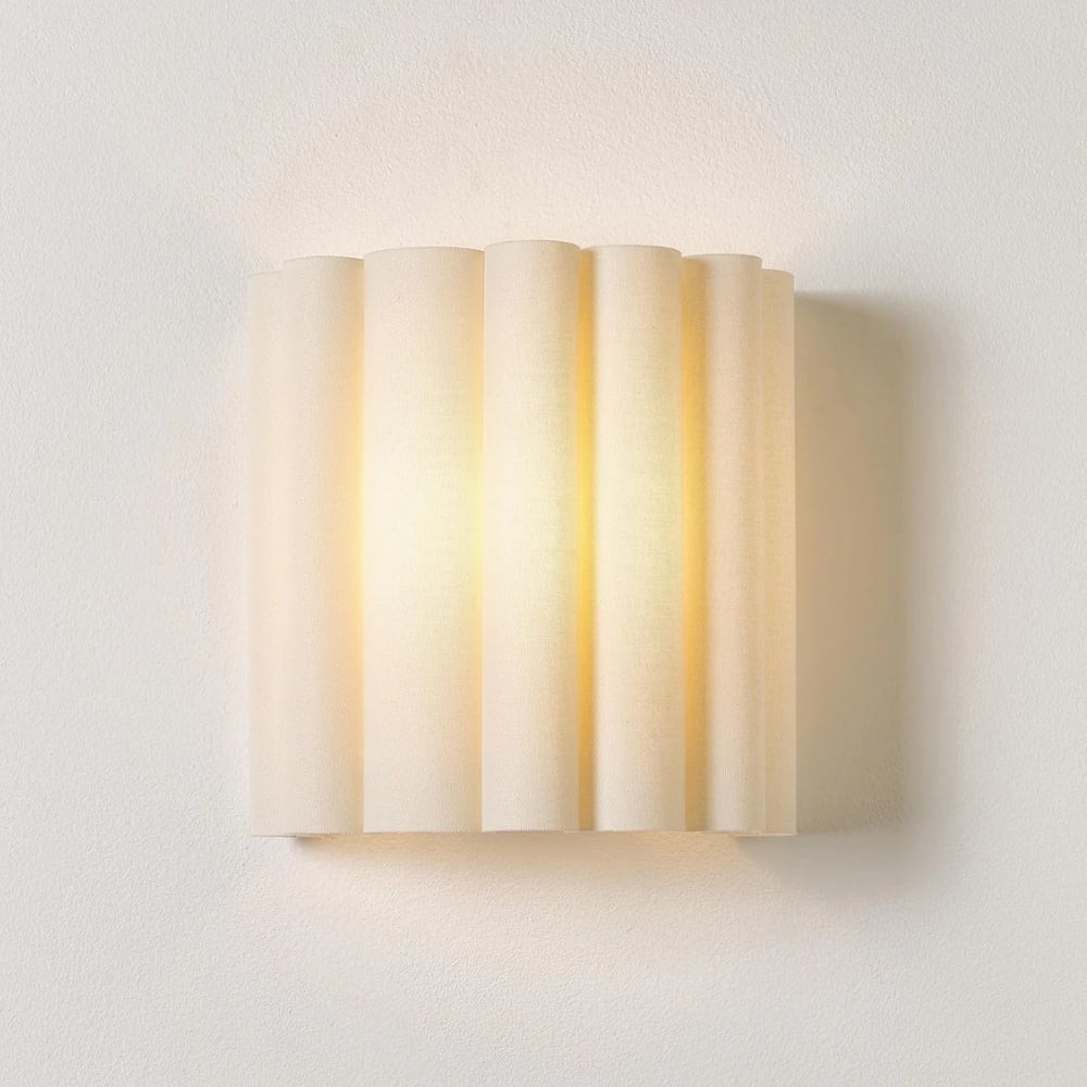 Velura linnen wandlamp met plooien - Zachte, geplooide stof voor sfeerverlichting in slaapkamer of hal HL1992