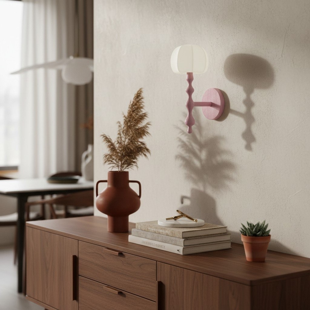 Savara moderne wandlamp met gebogen voet - zachte, diffuus verlichte stoffen kap voor hallen en woonkamers HL1902