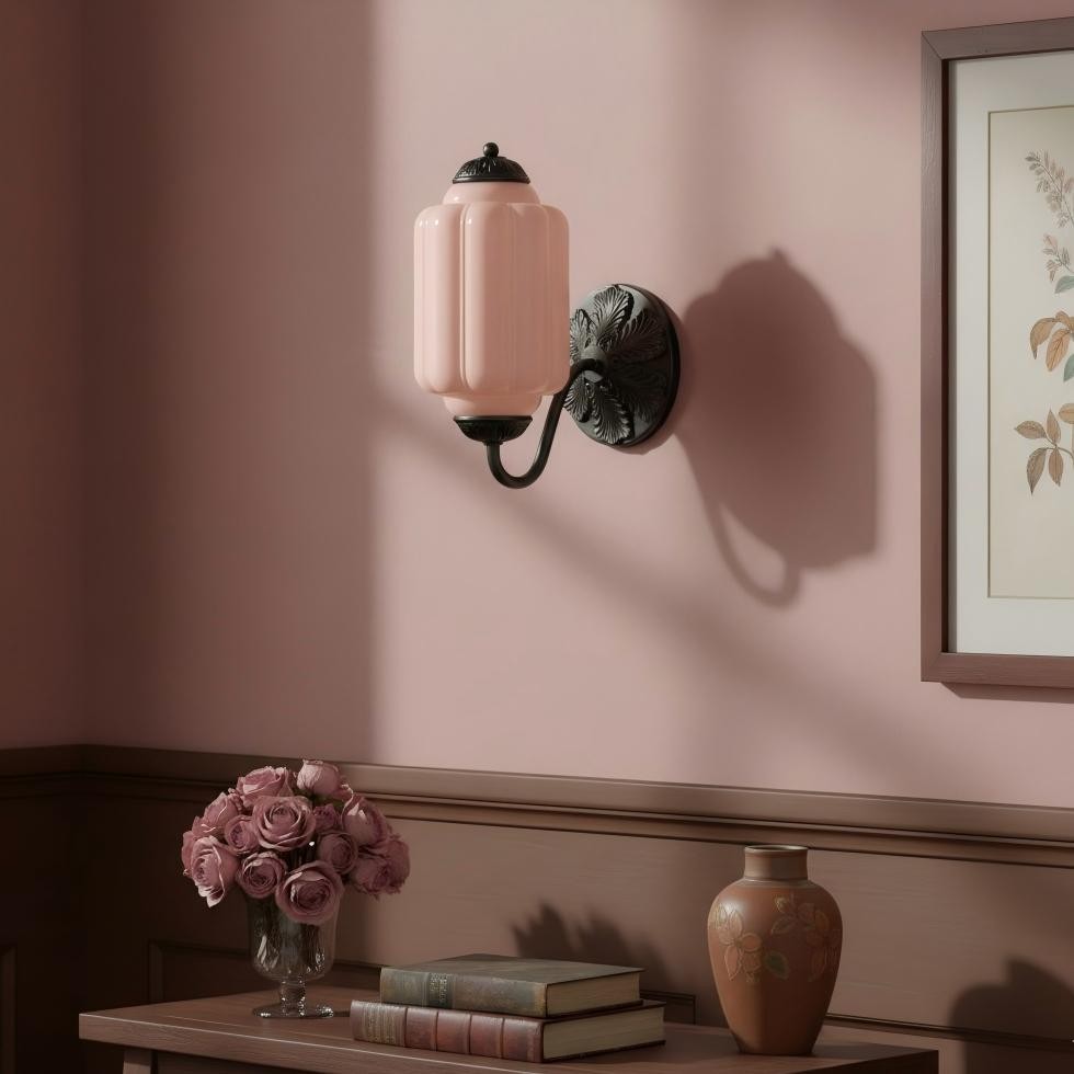 Vintage Melkglas Eloise Kandelaar Wandlamp HL844