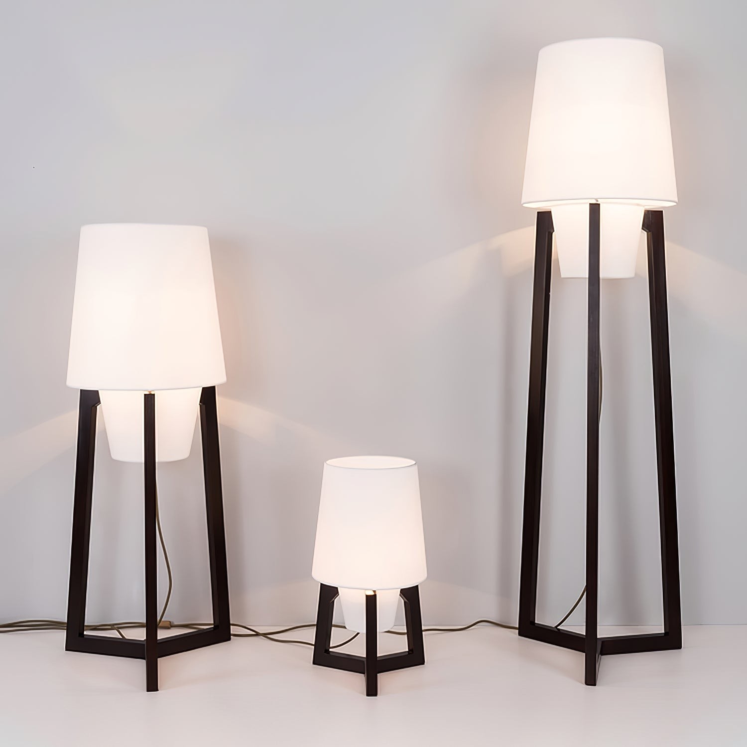 Moderne eenvoudige Chinese stijl massief houten vloerlamp HL569