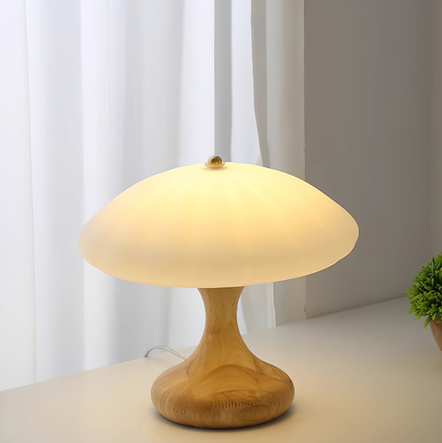 Paddenstoelvormige gebogen tafellamp HL892