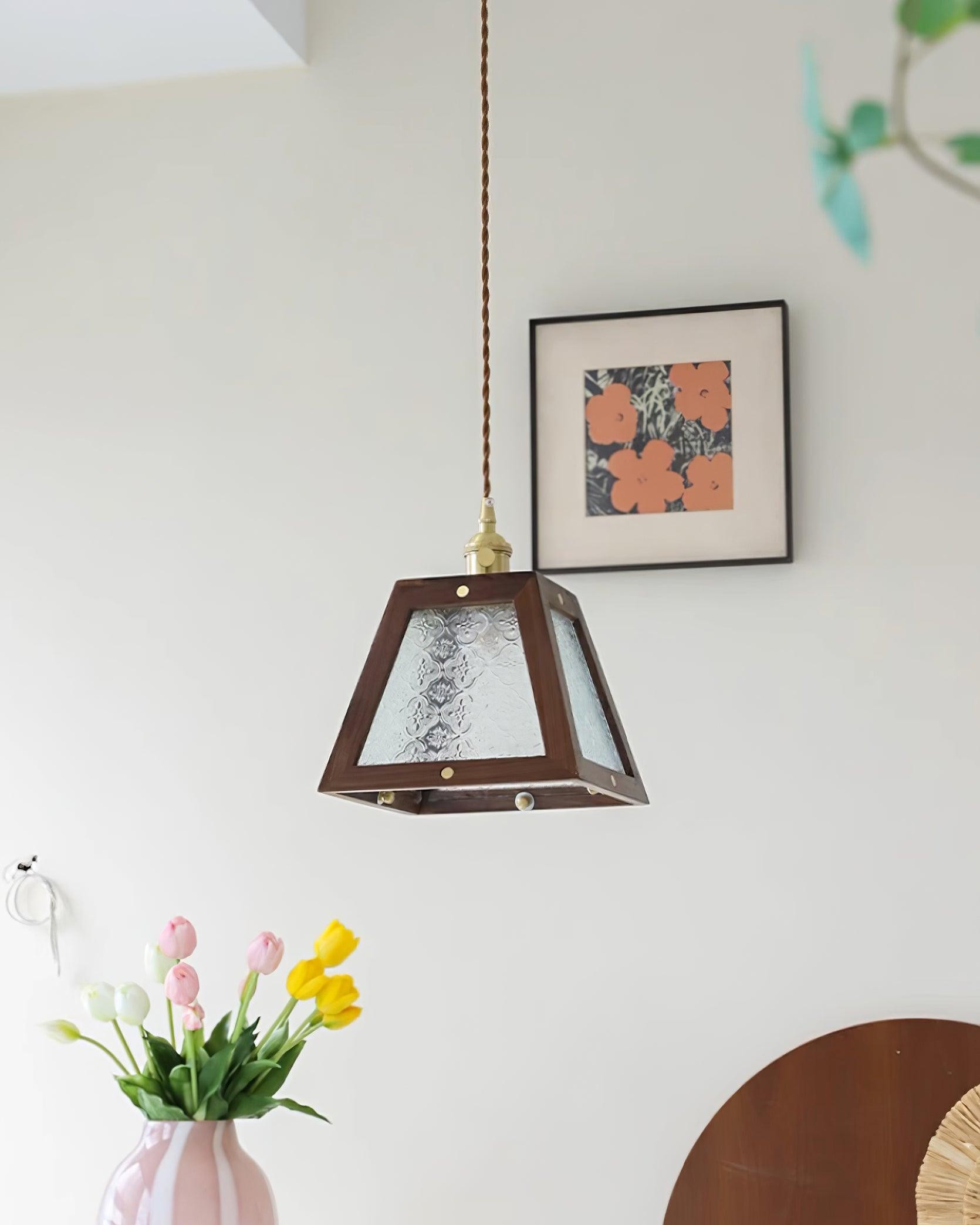 Retro patroon glazen hanglamp HL405