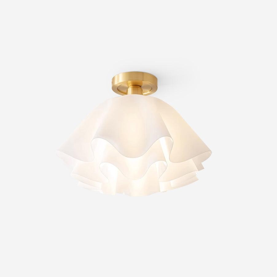 Lustra geplooide retro messing acryl plafondlamp HL3512