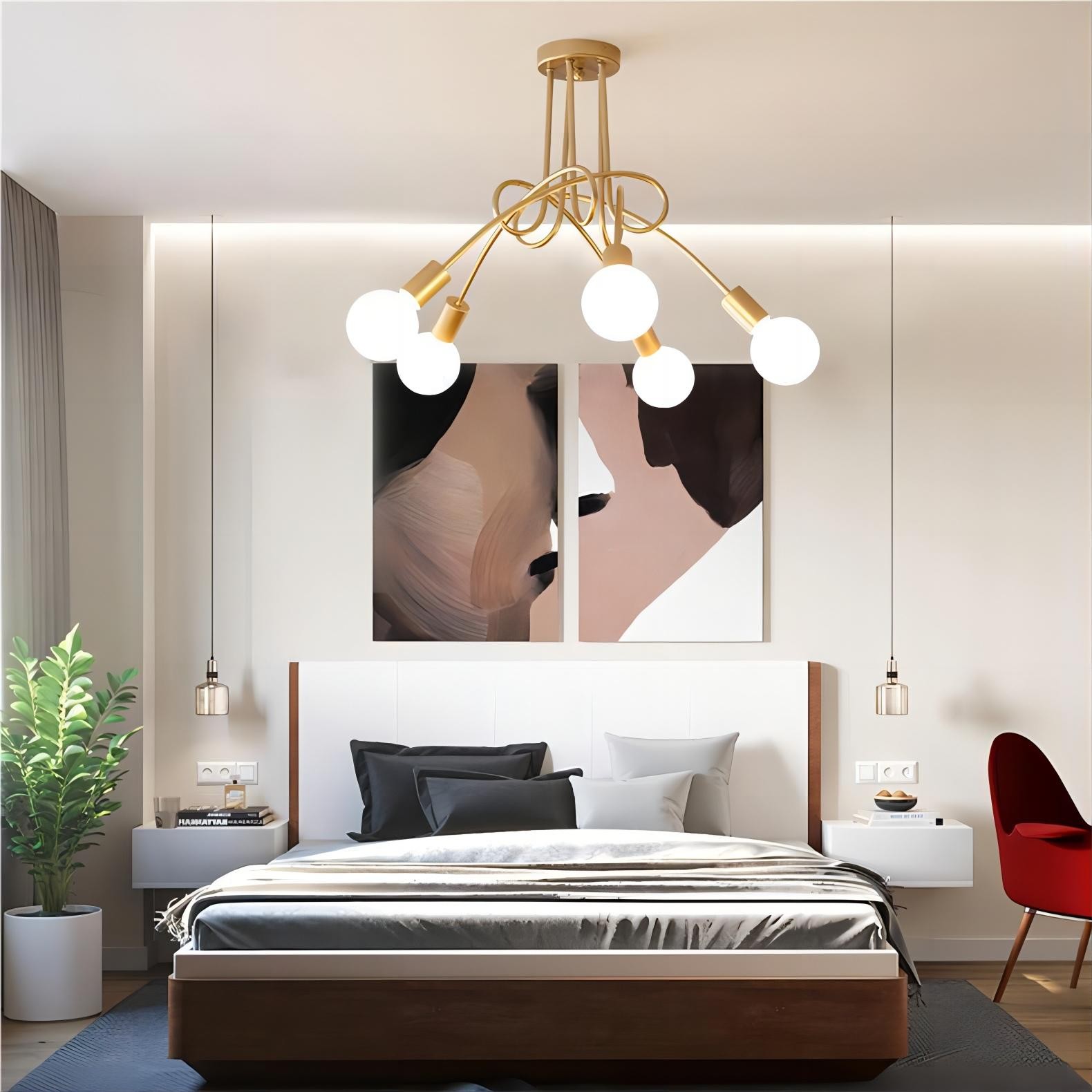 Scandinavische creatieve twist multi head kroonluchter HL174