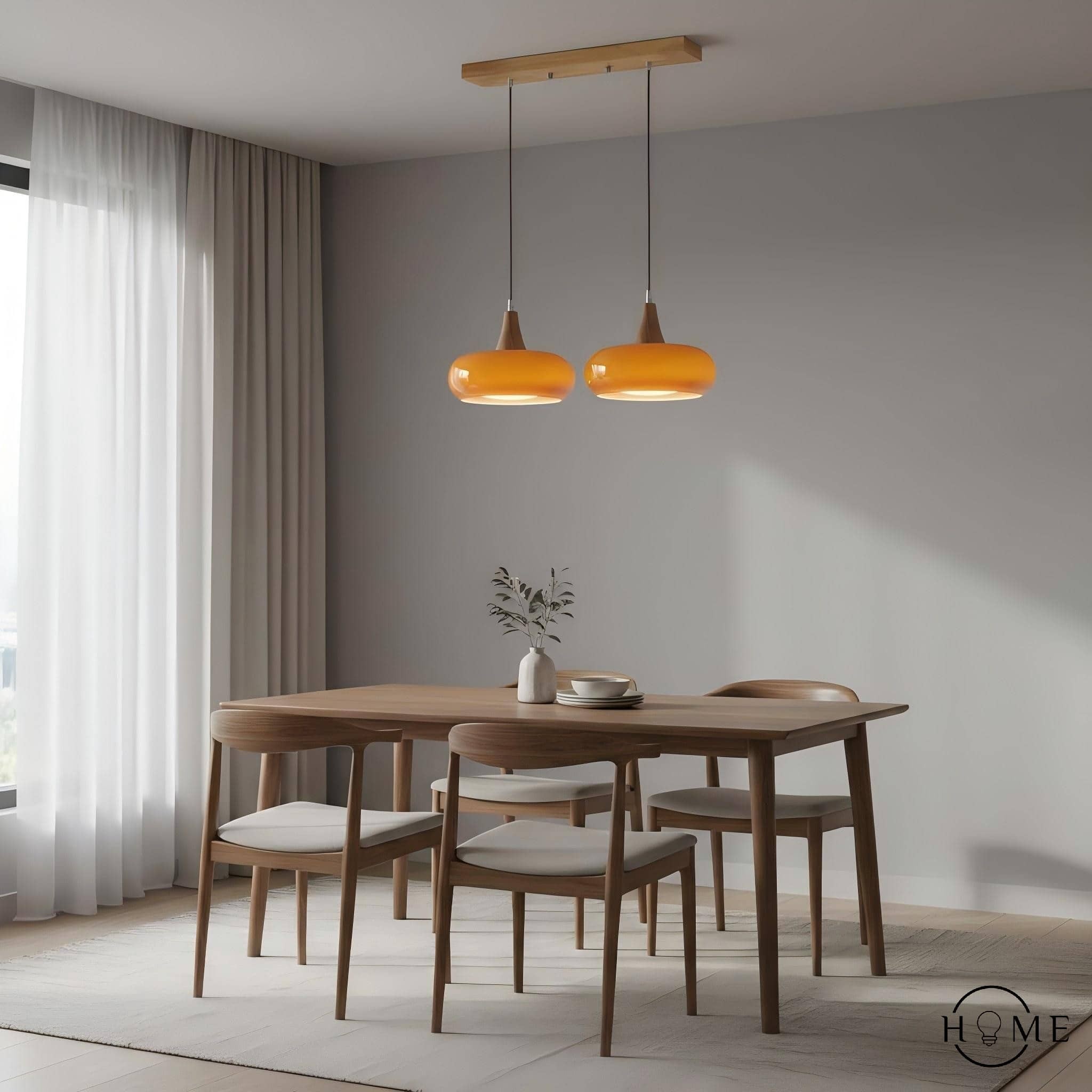 Bauhaus Design Oranje Schijf Hanglamp HL1055