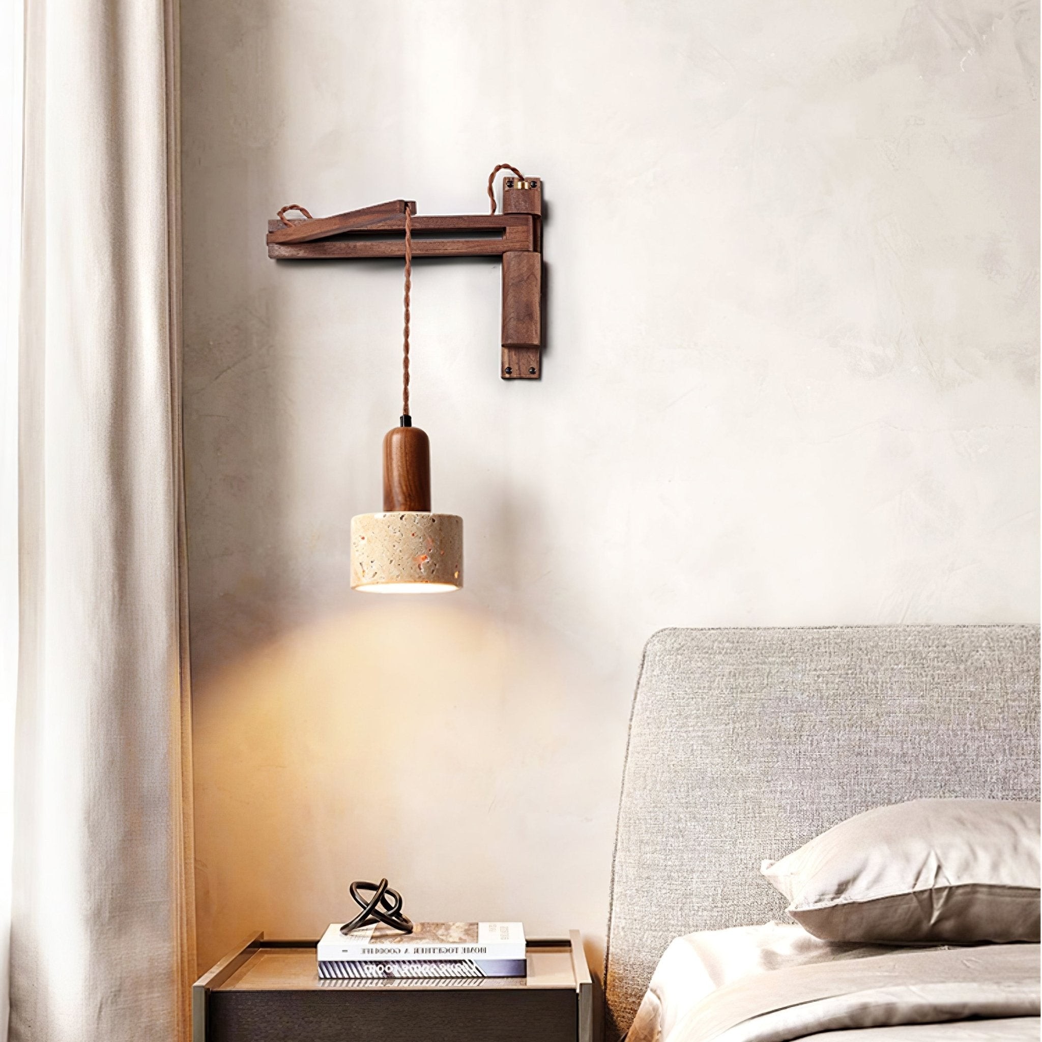 Verstelbare travertin koepel wandlamp HL2935