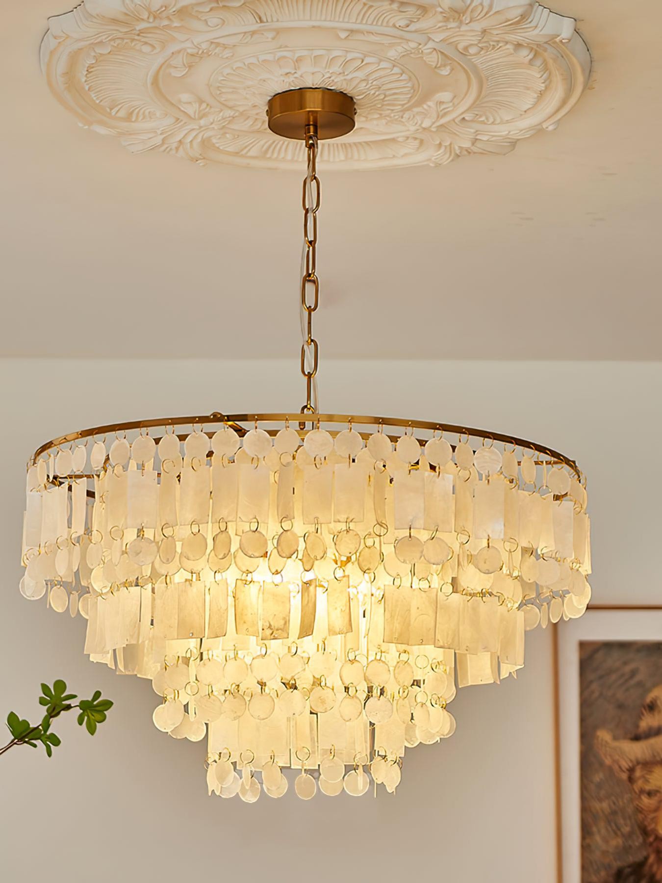 Moderne luxe meerlaagse schelpkroonluchter HL1115