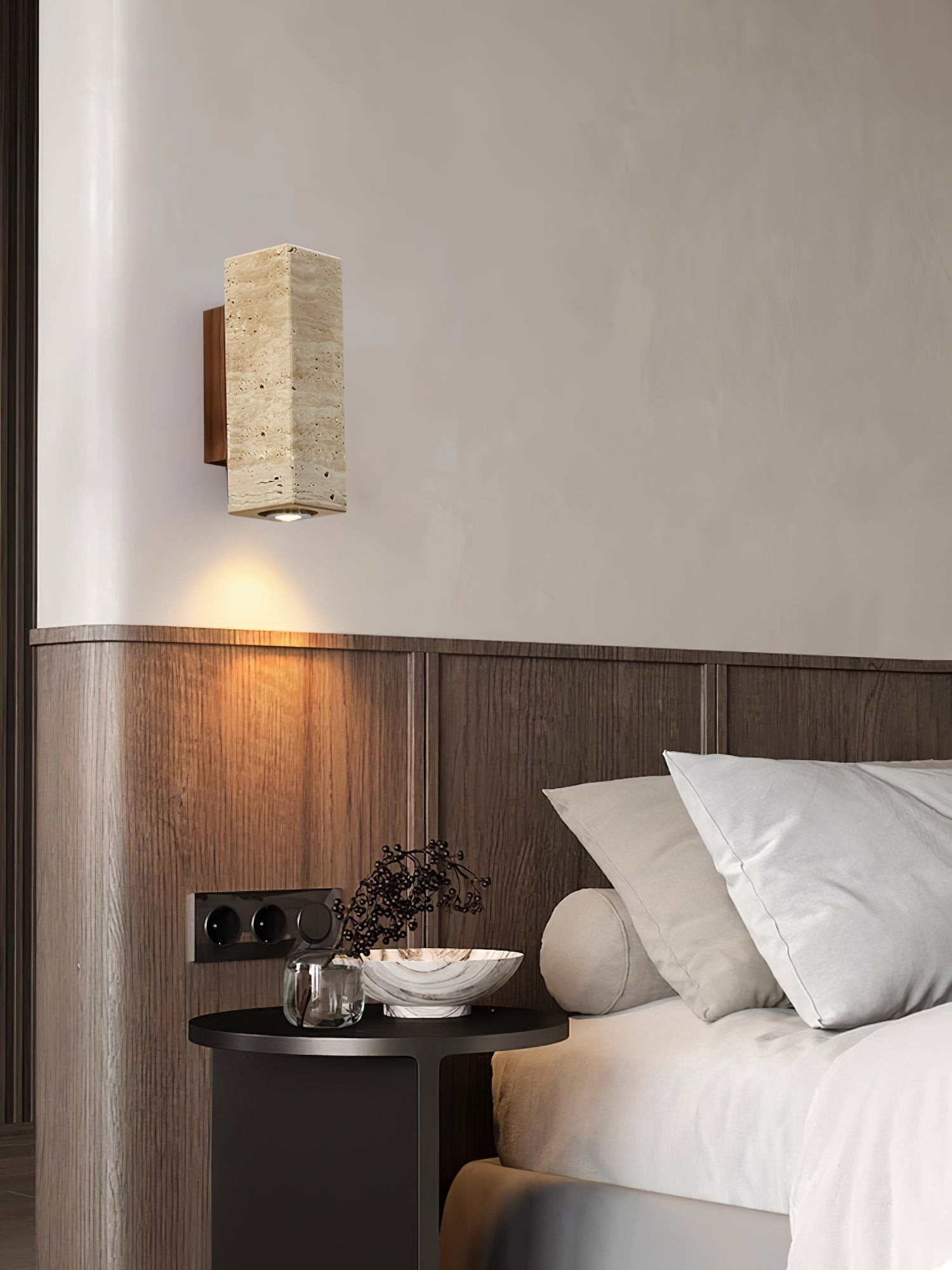 Vintage Marmeren Travertijn Wandlamp HL380