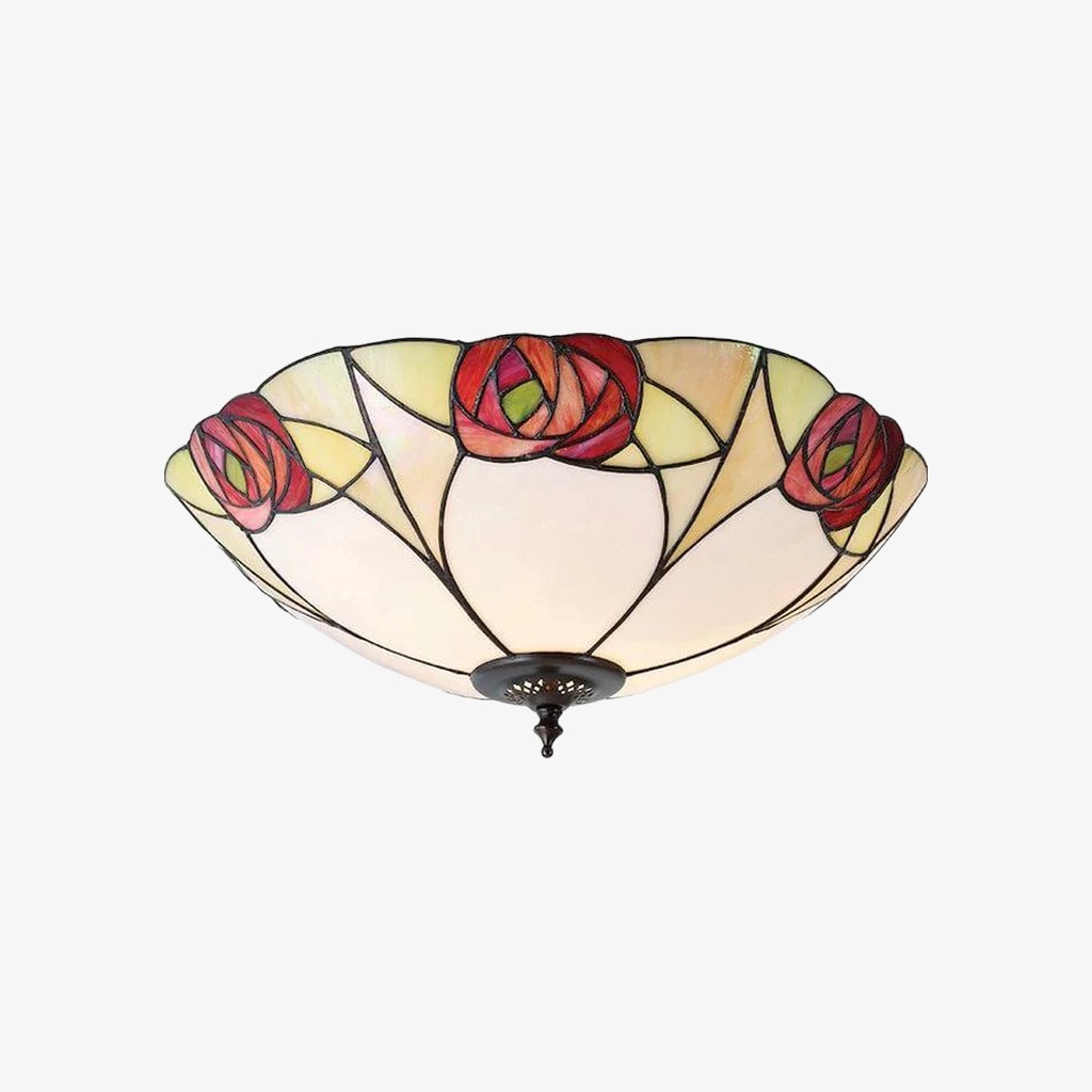 TF Ingram handgemaakte plafondlamp van gebrandschilderd glas - Vintage Art Deco Tiffany-lamp voor de eetkamer HL2219