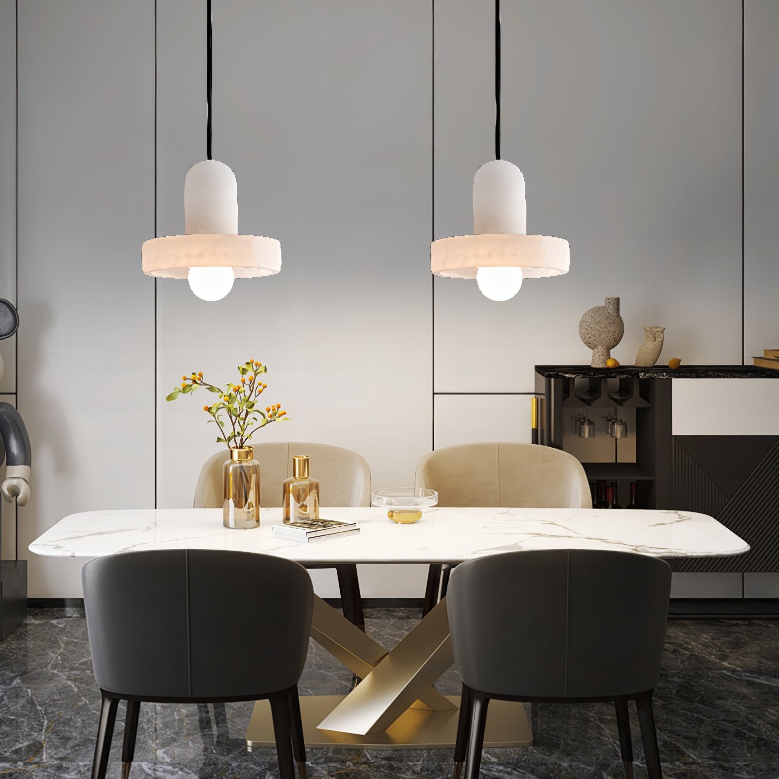 Elegante creatieve witte albasten hanglamp HL993