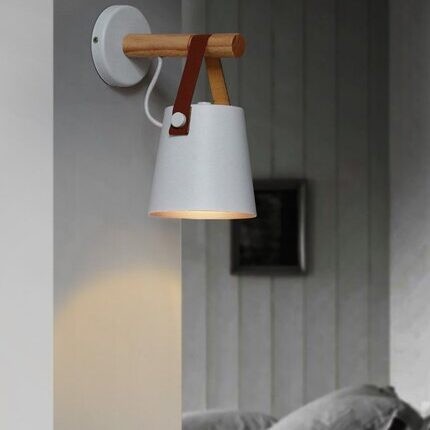 Scandinavische houten riememmer wandlamp HL62