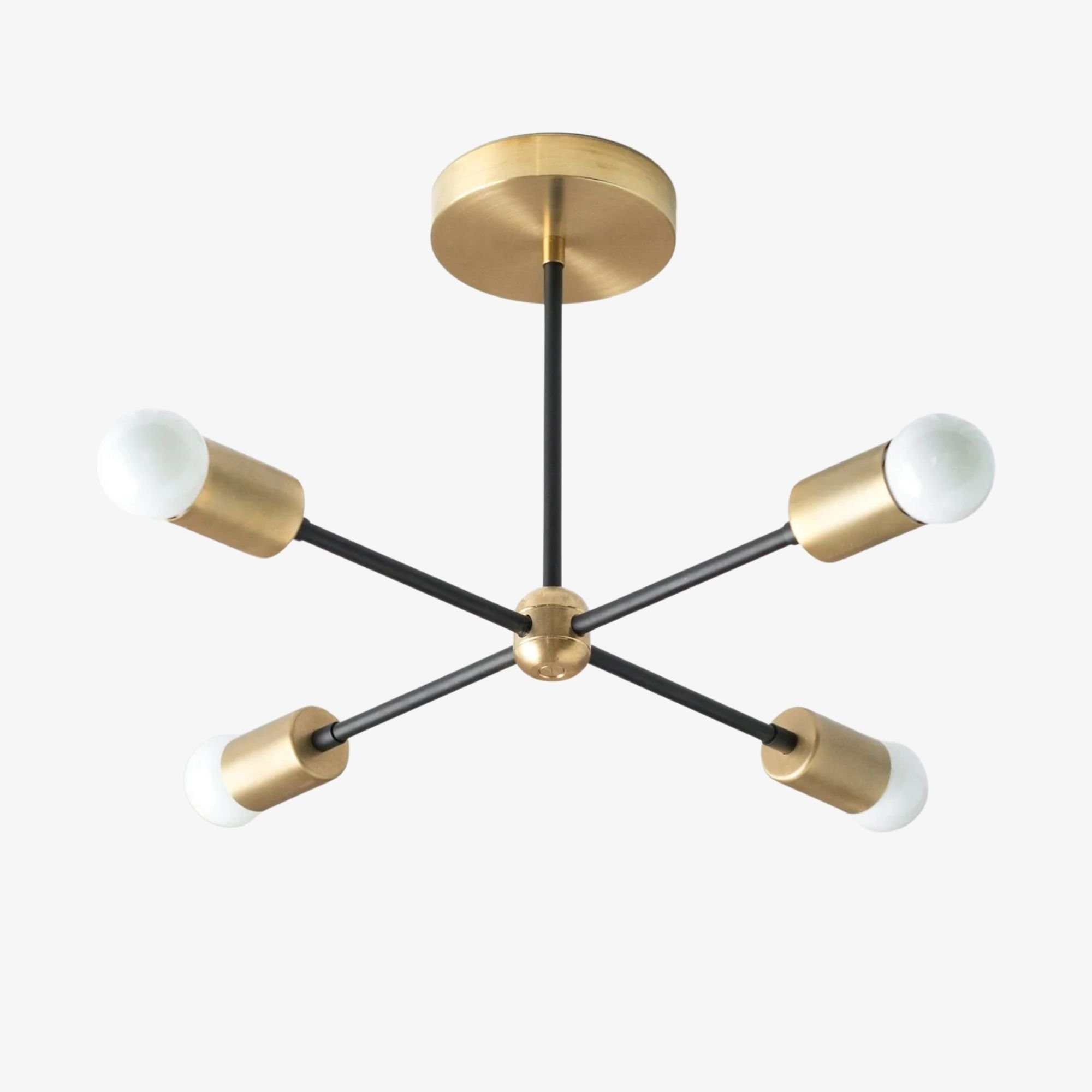Mobilux Line Mid Century Gold Sputnik Kroonluchter - Geometrische Messing Armatuur HL1687