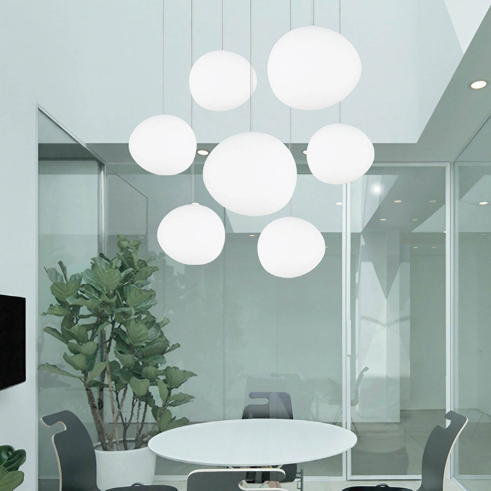 Art Deco Stonea Melkglazen Hanglamp
