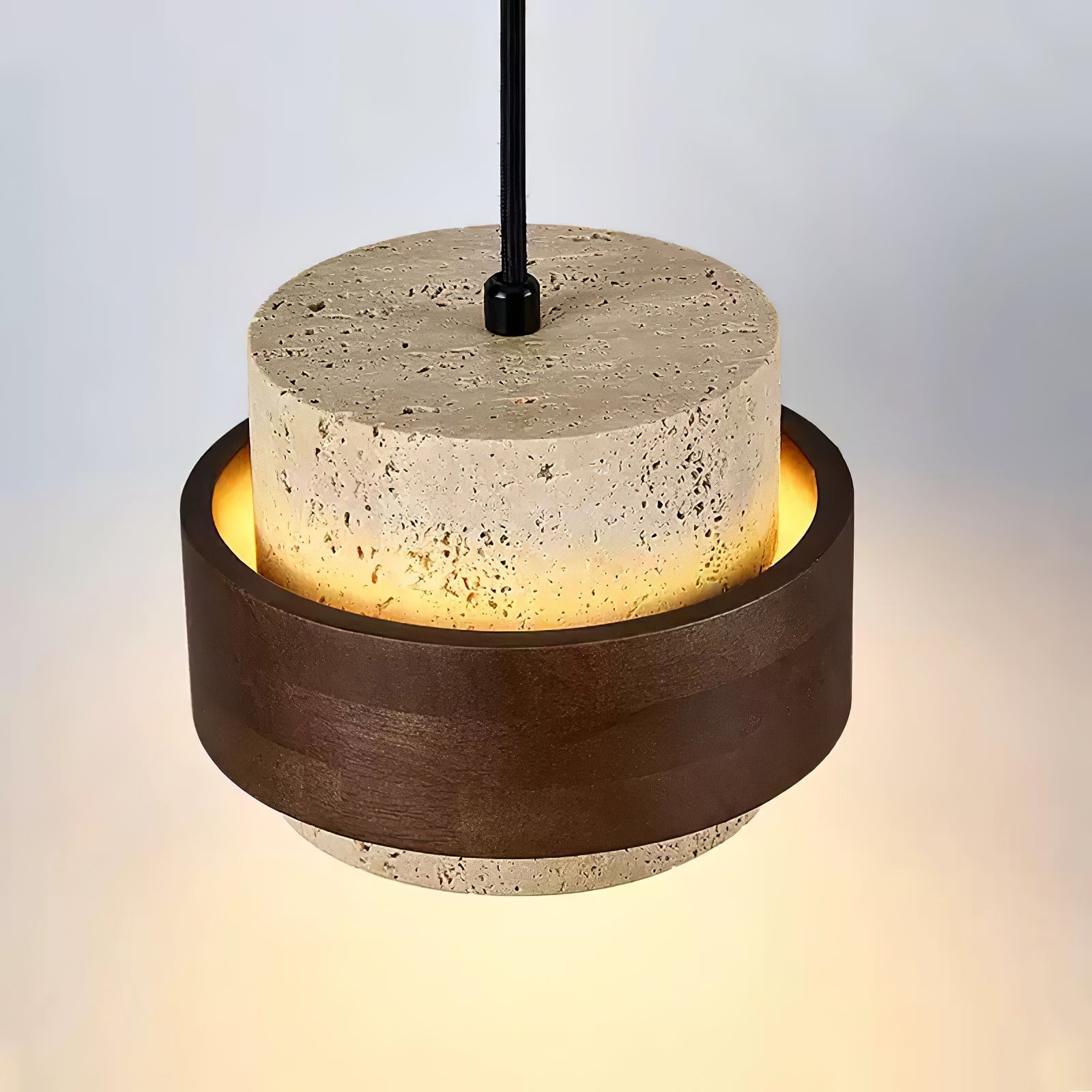 Stonova Travertine Emmer Houten Ring Wandlamp HL1114