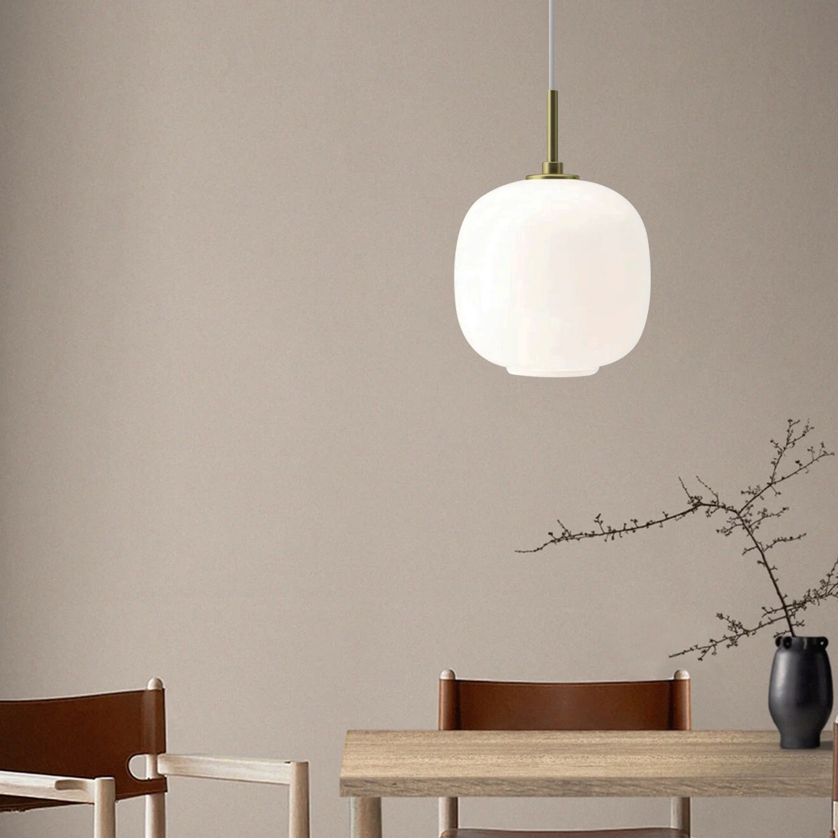 Moderne Opal Glass Orb Hanglamp HL276
