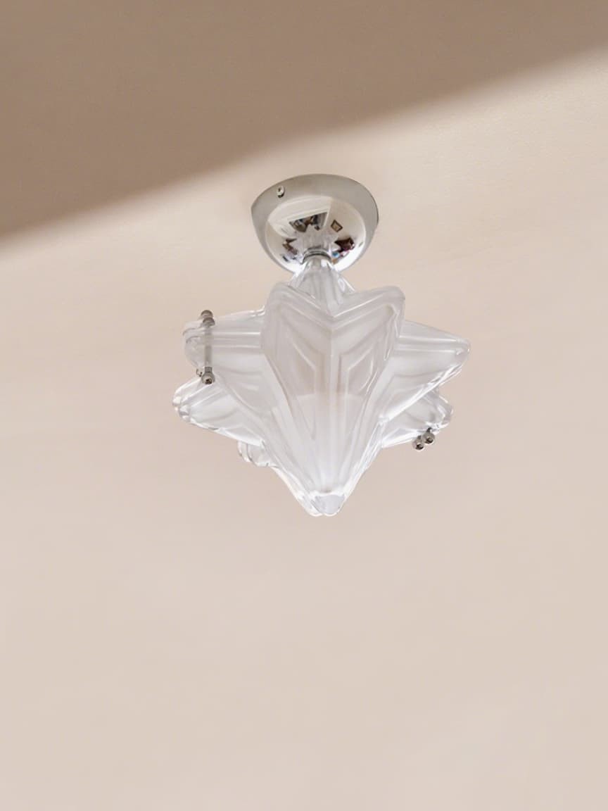 Art Deco Star Plafondlamp - Gematteerd glazen armatuur voor hal en entree - Astris Ceres HL1793