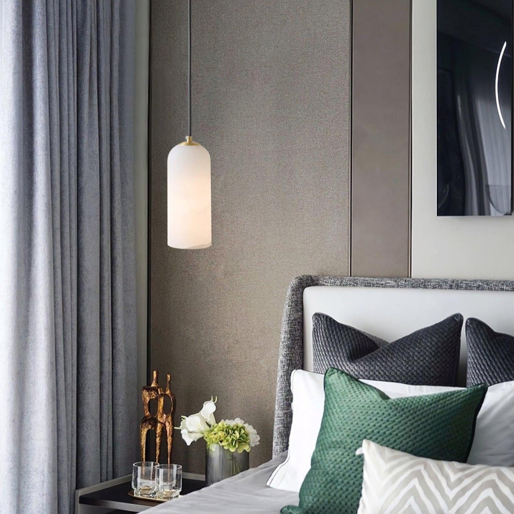 Luxe Albasten Cilinderstenen Hanglamp HL1059