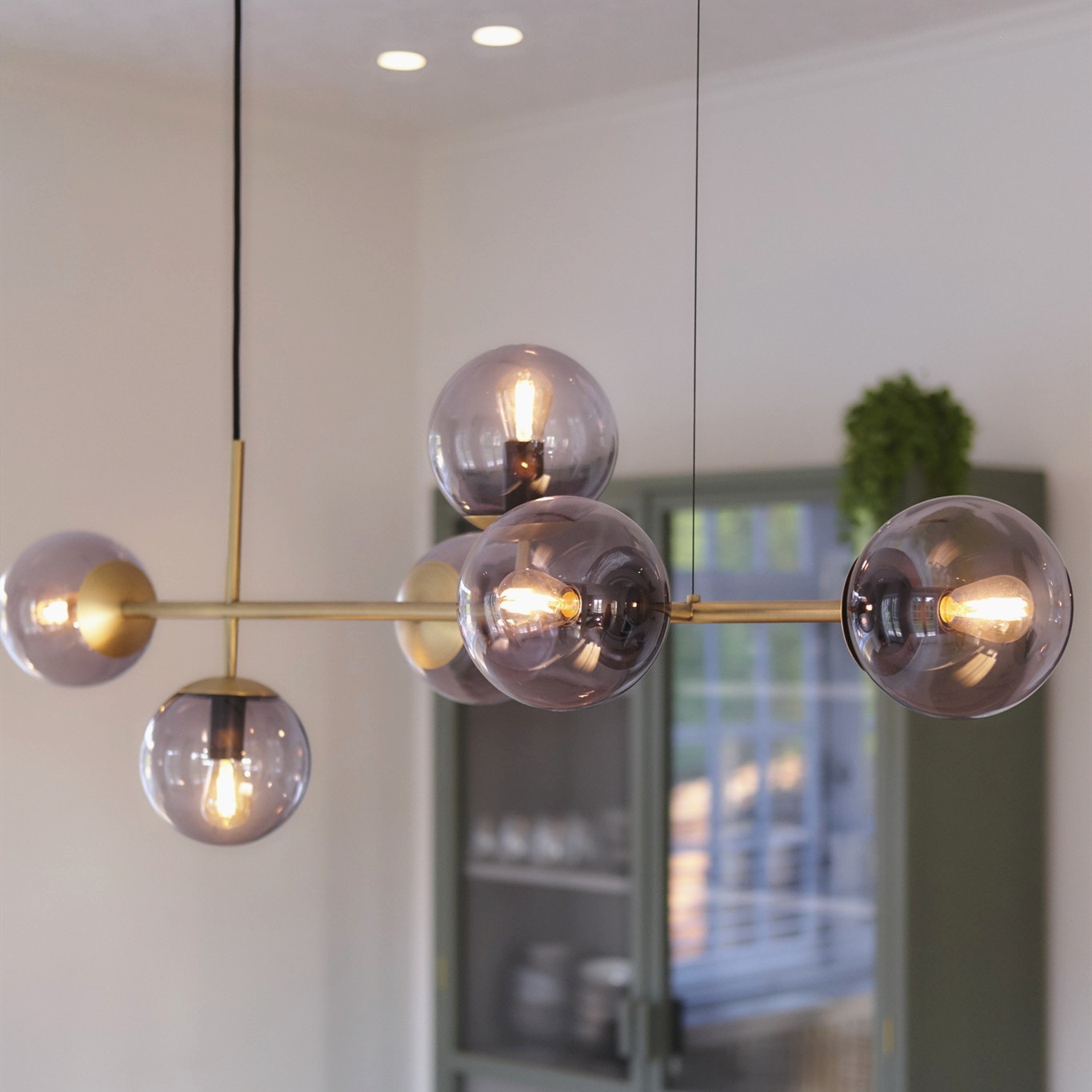 Orb moderne glazen bol hanglamp voor woonkamer